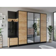 Priekšnama komplekts Eden 15 ozols craft/melna eco āda